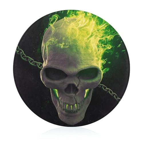 Gruseliger Totenkopf Runde Schneidebrett Rutschfest Küchenbrett Zum Servieren Und Schneiden 20 cm von VNJVPWLQW
