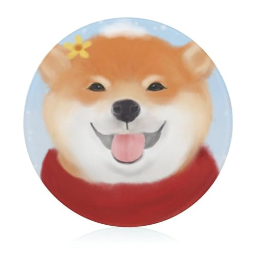 Shiba Inu Runde Schneidebrett Rutschfest Küchenbrett Zum Servieren Und Schneiden 20 cm von VNJVPWLQW