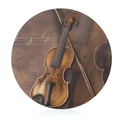 Violine Vintage Runde Schneidebrett Rutschfest Küchenbrett Zum Servieren Und Schneiden 20 cm von VNJVPWLQW