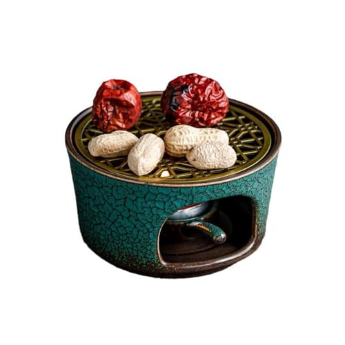 VNLCPX Stövchen für Teekanne, Teewärmer Grün ø 11 cm, Tee Stövchen Keramik mit Teelichthalter, Teekannenwärmer für Wärmeerhaltung von Kaffee Milch von VNLCPX