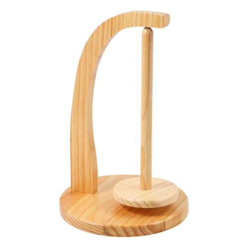 VNLCPX Wollabwickler Holz, Wollhalter Drehbar mit Kugellager, Wollknäuelhalter Magnetischer Garnhalter Wolle für Häkel- und Strickzubehör-Oma, Holzmaserung von VNLCPX