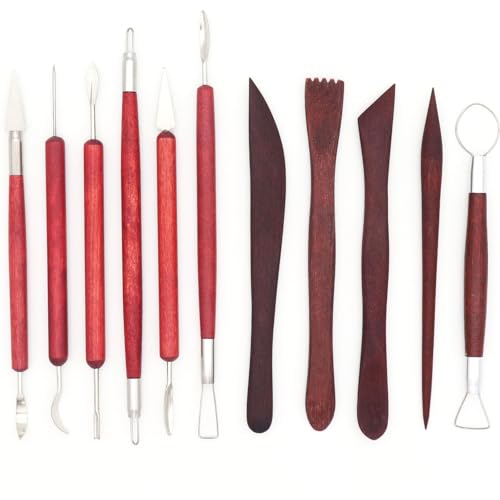 VNNOPG 11 PCS Clay Sculpting Tools für Keramik Clay Sculpting Tools Set Air Dry Polymer Clay Tools Modelling Shapin Carving Supplies für DIY, Keramik, Gravur von VNNOPG