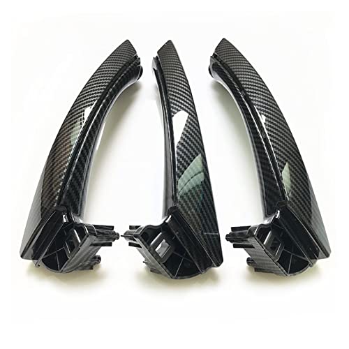VNRQJLSN 6 Stück LHD RHD Links Rechts Beifahrer Innen Kunststoff Türgriff Set For 3er E90 E91 E92 316 318 320 325 328i 2004–2012 (Kohlefaser,LHD SET) von VNRQJLSN