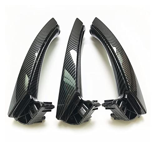 VNRQJLSN 6 Stück LHD RHD Links Rechts Beifahrer Innen Kunststoff Türgriff Set For 3er E90 E91 E92 316 318 320 325 328i 2004–2012 (Kohlefaser,RHD SET) von VNRQJLSN
