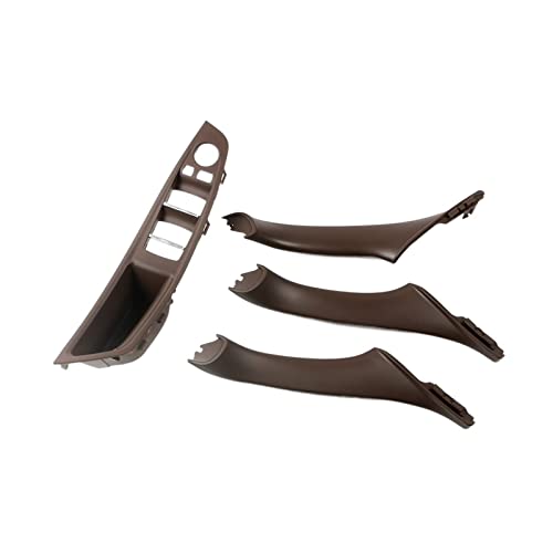 VNRQJLSN Für 5er F10 F11 2011-2017 Linkslenker LHD Grau Beige Schwarz Autoinnenraum Türgriffverkleidung Zugverkleidung (Braun,4PC) von VNRQJLSN
