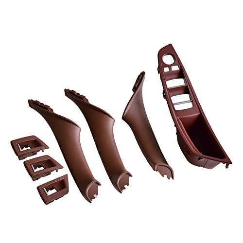 VNRQJLSN Für 5er F10 F11 520 525 Rechtslenker RHD 7-teiliger Auto-Innentürgriff Innentürverkleidung Pull Trim Cover (Wine Red-7Pcs) von VNRQJLSN