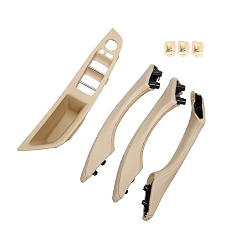 VNRQJLSN Für 5er F10 F11 F18 520i 525i 528i 530i 2010-2017 LHD Leder Armlehne Innentürgriff Montage Panel Pull Trim (Beige) von VNRQJLSN
