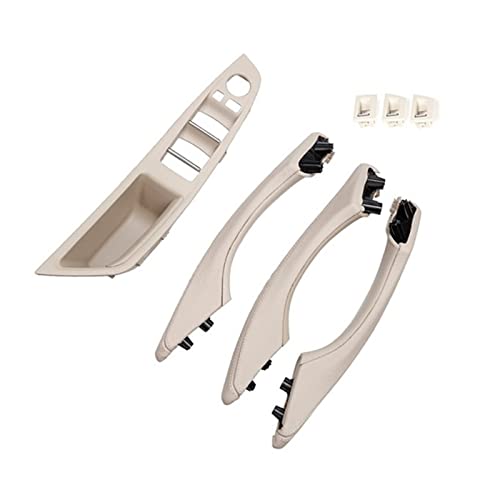 VNRQJLSN Für 5er F10 F11 F18 520i 525i 528i 530i 2010-2017 LHD Leder Armlehne Innentürgriff Montage Panel Pull Trim (Cream) von VNRQJLSN