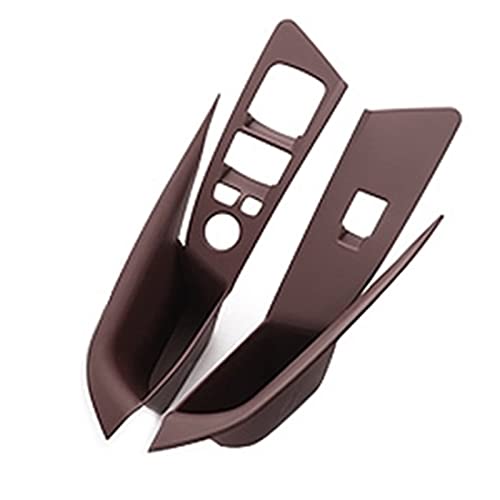 VNRQJLSN Für 5er G30 G38 525 530 2019-2022 Türinnengriff Linke Frontplatte Fahrersitzknopf Schalterrahmen Aufbewahrungsbox (Braun,2PCS) von VNRQJLSN