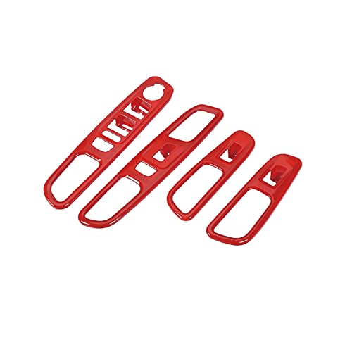 VNRQJLSN Für Jeep Für Renegade 2016 2017 2018 2019 Auto Innenraum Fensterheber Schalter Taste Dekoration Abdeckung Trim Aufkleber Auto Styling (Red) von VNRQJLSN