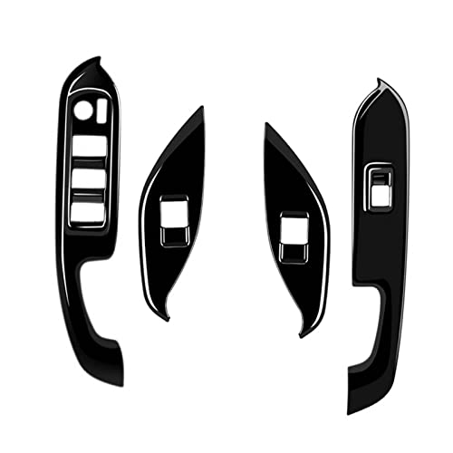 VNRQJLSN Für Toyota Für Voxy 2022 Auto Fenster Glas Lift Schalter Taste Auto Innen Tür Panel Panel Abdeckung Trim Aufkleber ABS Tür Armlehne RHD (Kohlefaser) von VNRQJLSN