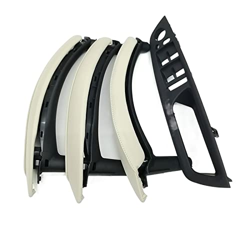 VNRQJLSN Für X5 X6 E70 E71 E72 2007-2013 RHD Rechtslenker Innentür Armlehne Lederzuggriff Komplettset (RHD Creamy 7pcs) von VNRQJLSN