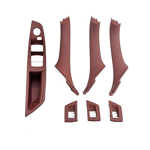 VNRQJLSN LHD Auto Innentürverkleidung Griff Pull Trim Cover Für F10 F11 F18 520 523 525 528 2010 2011 2012 2013 2014 2015 2016 2017 (Red Brown LHD 6PCS) von VNRQJLSN