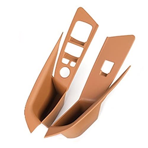VNRQJLSN Türinnengriff Linke Frontblende Schalterrahmen Aufbewahrungsbox Für 5er G30 G38 2019 2020 2021 2022 (Beige,2PCS) von VNRQJLSN
