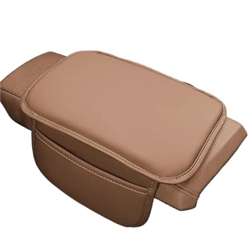 VNSMM Auto Armlehnenbox Autositz Armlehnen Auto Universal Armlehne Abdeckung Leder Auto Armlehne Box Pad Fit Für Hyundai Accent Aslan Avante HB20 I20 I30 I40 Ix20(Cognac with Bag) von VNSMM