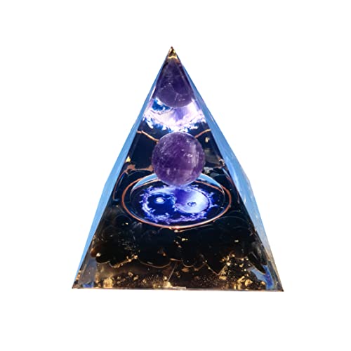 VNSTKWW 7 Chakra Orgonit Pyramide, Reiki Healing Natürliche Kristall Home Room Feng Shui Dekoration, Amethyst Healing Crystal für Divination Meditation Yoga Balancing Protection 6cm von VNSTKWW