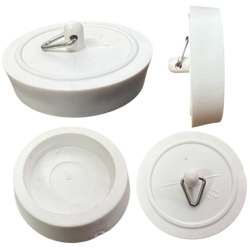 CTS 38 mm weißer Gummistopfen Zapfen für Waschbecken, Waschbecken, Badezimmer, Küche, Gummi von VO design