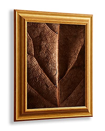 VO design Dekorativer Bilderrahmen Kjell aus Massivholz in 59,4 x 42 cm DIN A2 Gold Vintage Dekor im Vintage Stil mit antireflex Kunstglasscheibe von VO design