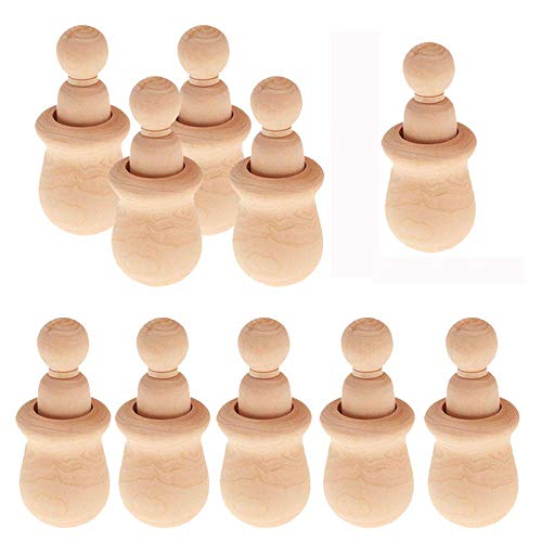 VOANZO 10 Stück 70mm unvollendete Gruppe von Menschen Puppenkörper Engel Puppenkörper, Holzpuppe Menschen für Kinder Kunst und kreative DIY-Handwerk (10-Set von Menschen) von VOANZO