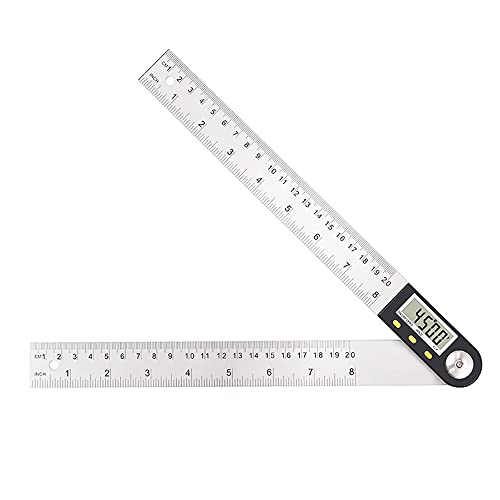 VOANZO 200 mm Edelstahl-Lineal Winkelmesser Winkelmesser Winkelmesser Digitaler Winkelmesser für Kartografie-Messung von VOANZO