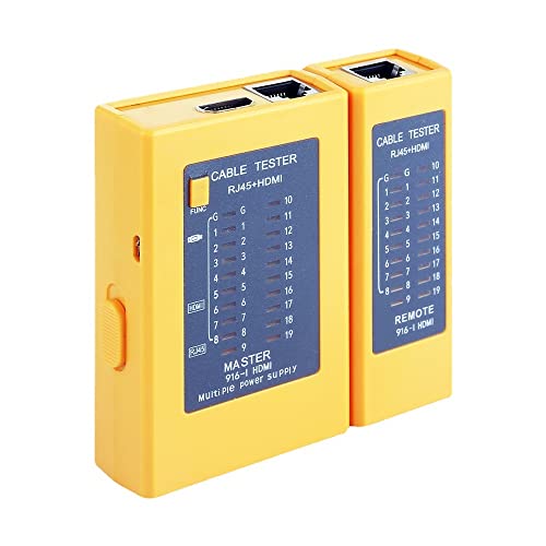 VOANZO 3-in-1 Kabeltester HDMI Tester Netzwerktester RJ11 RJ45 Kabeltester -9V/USB Netzteil von VOANZO