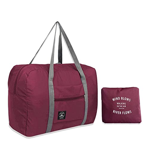 VOANZO Faltbare Reisetasche, wasserdicht, Mehrzweck-Sporttasche, tragbar, für Reisen, Camping (Weinrot) von VOANZO