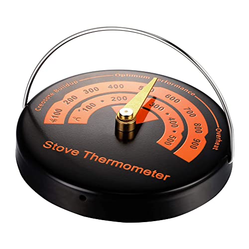 VOANZO Magnetisches Holzofen-Thermometer Feuerofen-Thermometer Rauchtemperaturanzeige, um zu verhindern, DASS der Ofenventilator durch Überhitzung beschädigt Wird von VOANZO