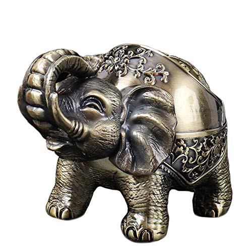 VOANZO Metall Aschenbecher Elefant Mit Deckeldichtung Kreative Dekorative Aschenbecher Männer Geschenke Retro Handwerk Ornamente (bronze) von VOANZO