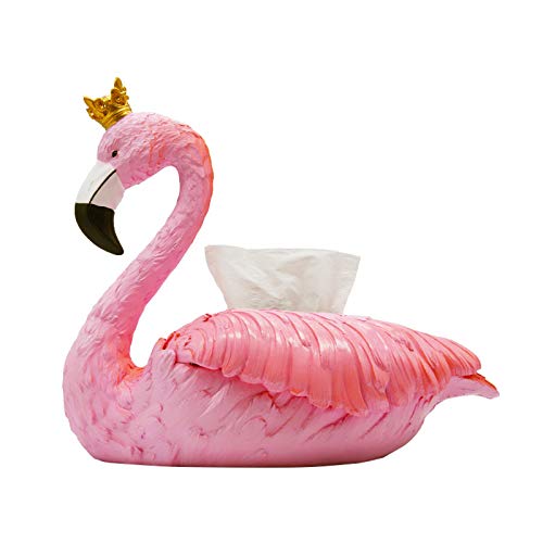 VOAOV Taschentücherbox Aus Harz, Rosa Flamingo, Papiertuchspender, Taschentuchspender, Tücherbox, Kosmetiktücherbox, Zuhause Dekorationen, Schlafzimmer Und Wohnzimmer von VOAOV