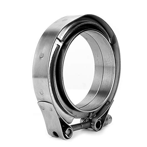 VOBOR 2,75 Zoll V-Band-Klemm-Kit-Abgabrohr-Klemm-Kit Turbo-Abgabetkit mit 2 Flanschen für die Turbo-Abgasanlage Down Rohrkatze Zurück von VOBOR