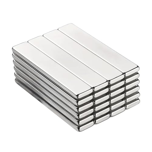 VOBOR 24 Stück Neodym Magnete Extra Stark, 60x10x3mm Starke Magnete Rechteckig, Seltenerdmagnete Selbstklebend für Lager, Küchen und tägliche Lagerung von VOBOR