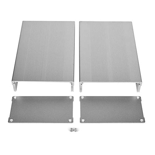 VOBOR Aluminium Gehäuse Elektronik,Aluminium Gehäuse Box 55 x 106 x 160 mm Gehäuse Elektronik PCB Instrumentenkoffer Gehäuse,Abzweigdose Sand Silbergehäuse with Schallwandstärke von VOBOR