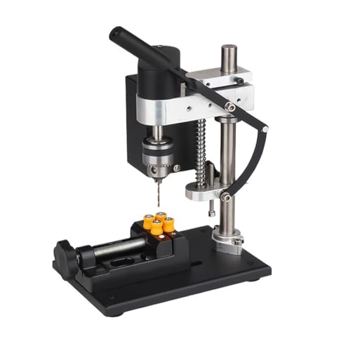 VOBOR Standbohrmaschine, 200W Miniatur Tischbohrmaschine 7 Gang Einstellbare Geschwindigkeit, Bohrhub 50mm, Mini Ständerbohrmaschine für Metall Holz Acryl von VOBOR