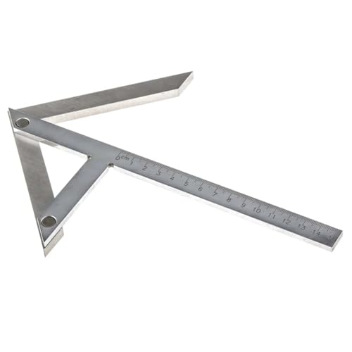 VOBOR Zentrumsfinder, 150 x 130mm Zentrierwinkel Mittenfinder aus Edelstahl, 45/90 Grad Zentrierlehre Mittelmessgerät für Hardware Bearbeitung, Zylindrische Zentrierung, Winkelmarkierung von VOBOR