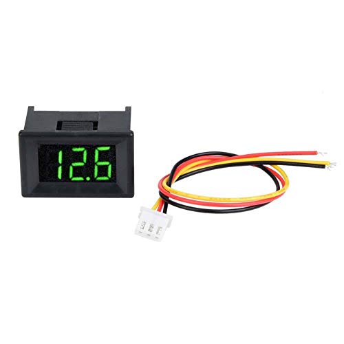 VOBOR DC 0-100V LED-Anzeige Digital Voltmeter 0,36 Zoll Dreileiter-Spannungsmesser Wasserdicht(Grün) von VOBOR