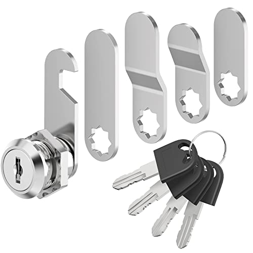 VOCIBO® Briefkastenschloss 4 Schlüssel, Kommt mit 5 Verschiedene Schlossplatten, Briefkastenschloss 16mm, Spindschloss, Durchmesser 18mm Drawer Lock, Hebelschloss für Briefkästen, Schranktüren von VOCIBO