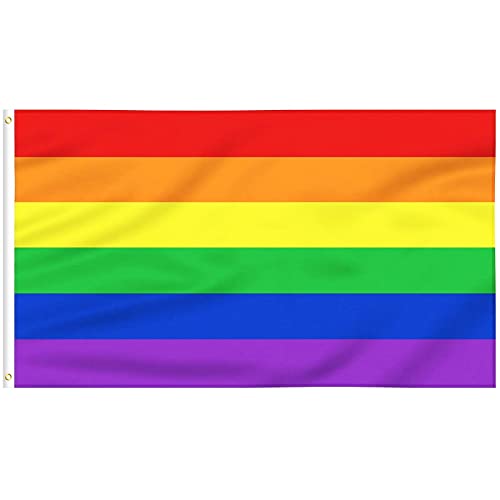 VOCIBO® Pride Flag, 150*90cm Pride Flagge, LGBT Gay Flaggen, UV-beständige Gay Regenbogen flagge mit Messingösen, Pride Regenbogen flagge geeignet für Indoor und Outdoor LGBT Aktivitäten und Paraden von VOCIBO