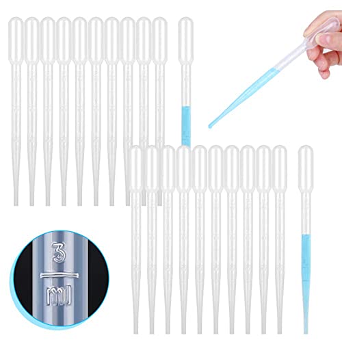 VOCIBO® Pipette 3 ml, 100 Stück Pipetten Kunststoff, Transparente Mess pipetten, Transferpipetten für Labor, Klassenzimmer, Experiment, Malwerkzeuge von VOCIBO