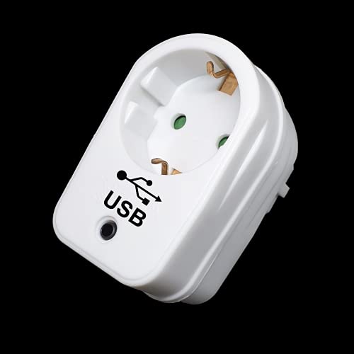 VOCOMO USB Schalt-Steckdose (3680W) für AV-Verstärker/Receiver, EDV, Computer, Standby-Killer Zwischenstecker von VOCOMO