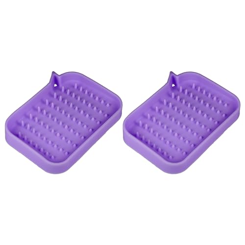2 Stück Seifenschale Seife Trocken Seifenreinigung Lagerung für Hause Badezimmer Küche Silikon Lila von VOCOSTE