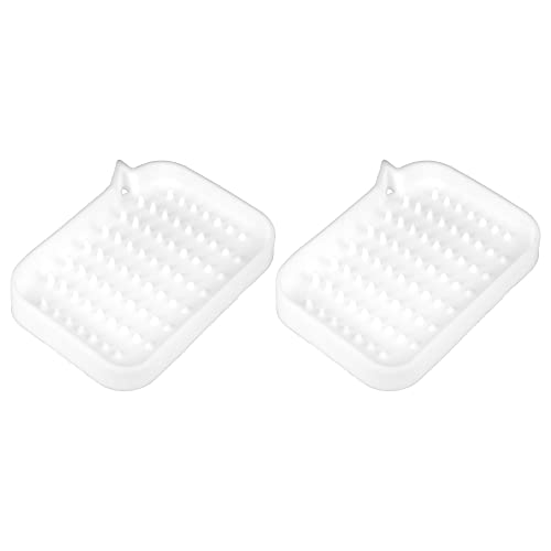 2 Stück Seifenschale Seife Trocken Seifenreinigung Lagerung für Hause Badezimmer Küche Silikon Weiß von VOCOSTE