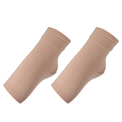 VOCOSTE 1 Paar Knöchel Kompressions Ärmel Socken Knöchelstütze Achillessehnenwickel Stütze für Frauen Männer Beige L Größe von VOCOSTE