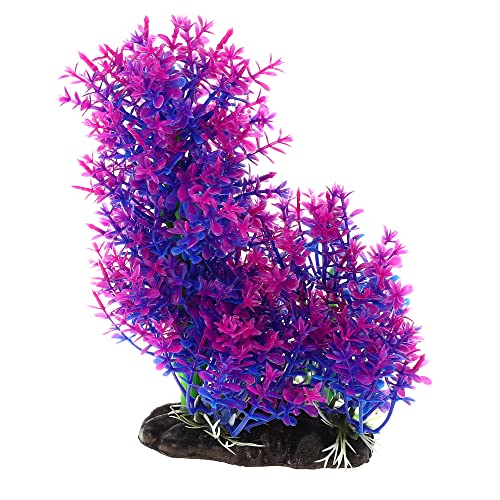 VOCOSTE 1 Stück Aquarium Kunststoff Pflanzen Künstliche Wasserpflanze für Aquarium Landschaft Dekoration Lila 6.3" von VOCOSTE