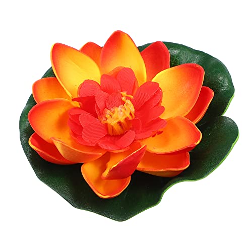 VOCOSTE 1 Stück Künstliche Schwimmende Lotusblume Künstliche Lotusblume für Gartenteiche Pool Dekoratio Orange 3.9" von VOCOSTE