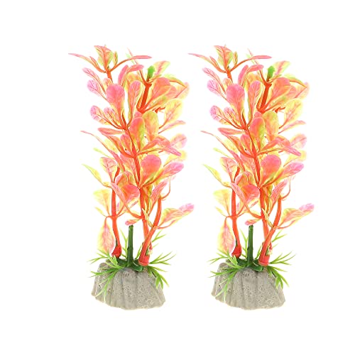 VOCOSTE 2 Stück Aquarium Kunststoff Pflanzen Künstliche Wasserpflanze Ersatz für Aquarium Landschaft Dekoration Rosa 4.72" von VOCOSTE