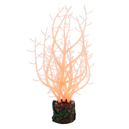 VOCOSTE Silikon Leuchtende Aquarien Baum Koralle für Aquarien Dekoration Orange von VOCOSTE