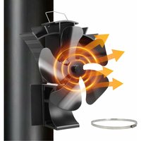 3-in-1 Ofenventilator mit Magnet, 5-Blatt Kaminventilator für Kaminrohr, Kaminofenaufsatz - Leiser effektiver Ventilator Ohne Strom für von VODA
