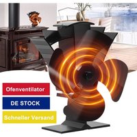 Ofenventilator, Leiser Kaminventilator mit 4 Blättern Ofenventilator Ohne Strom Kamin Ventilator für Holz/Brennholz/Feuerstelle/Ofenrohr von VODA