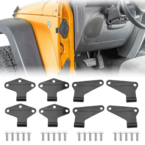 55395386AB 4-Tür-Scharnier-Montagesätze, kompatibel mit Jeep Wrangler JK JKU Unlimited Rubicon Sahara (innen 4-Türer), 8 Stück, passend für Jeep Wrangler JK Inter 4-Türscharnier, 8 Stück mit 20 von VODCACA