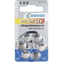 Conrad - energy Knopfzelle za 675 1.4 v 6 St. 630 mAh Zink-Luft von Conrad
